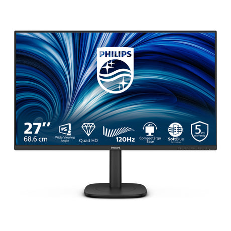 Philips 27b2n3500j 27 monitor (zwart, 1x displayport, 2x hdmi, 3x usb-a, 120 hz)
