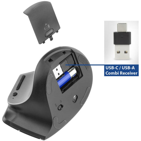 Bezprzewodowa, ergonomiczna mysz Act z Bluetooth i USB-C USB-A