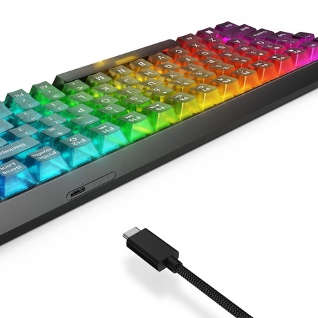 Lenovo legion k510 mini pro rgb mechanisch gaming toetsenbord (zwart, układ amerykański (qwerty), 75%, brązowy przełącznik, hot swap, usb)