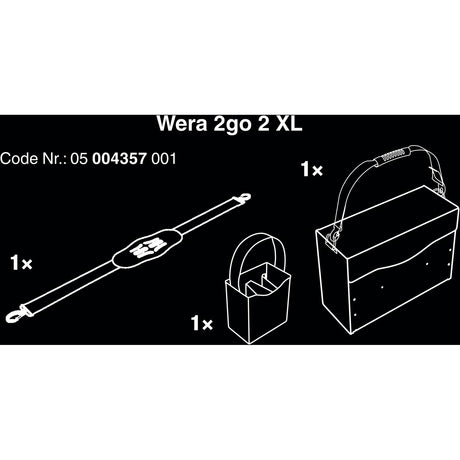 Wera 2go 2 xl walizka narzędziowa skrzynka narzędziowa (czarna)