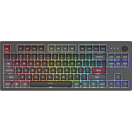 Klawiatura mechaniczna Montech mkey dark tkl rgb (czarna, układ amerykański (qwerty), gateron g pro żółty, 80% (tkl), możliwość wymiany podczas pracy, rgb, pbt)
