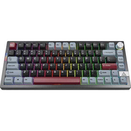 Klawiatura mechaniczna Montech mkey pro dark rgb (czarna, układ amerykański (qwerty), gateron g pro żółty, 75%, hot-swap, rgb, double-shot pbt, usb-c | 2,4 ghz | bluetooth 5.2)