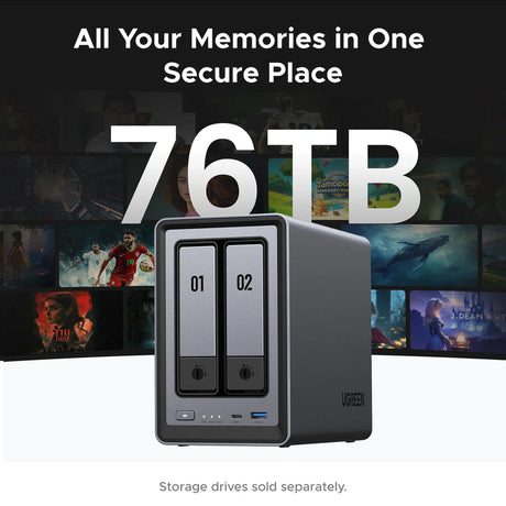 Ugreen nasync dxp2800 (szary, 2,5 GBe, HDMI, USB-C)