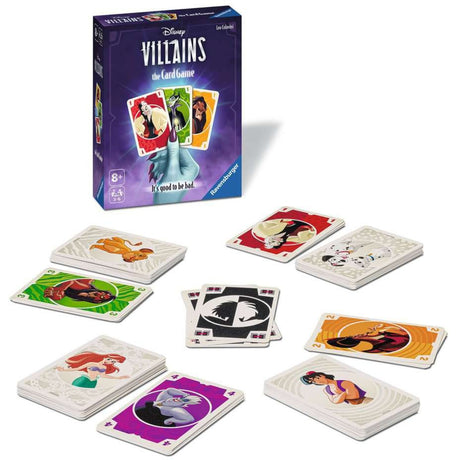 Gra karciana Ravensburger Disney złoczyńcy (holenderska, 3–6 graczy, 15 minut, od 8 lat)