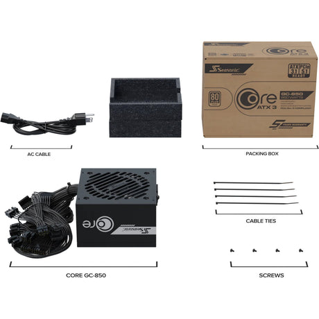 Zasilacz Seasonic Core GC-850 atx 3.1 850 W (czarny, 1x 12V-2x6, 3x pcie)