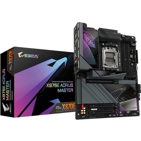 Płyta główna Gigabyte x870e aorus master Socket am5 (czarna, raid, 5 GB LAN, Wi-Fi 7, BT, dźwięk, ATX)