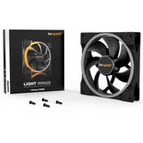 Bądź cicho! Wentylator obudowy Light Wing PWM RGB (czarny, 140 x 140 x 25 mm)