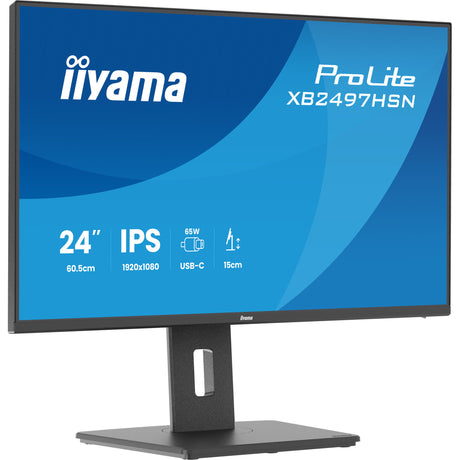 Monitor Iiyama prolite xb2497hsn-b1 23.8 (czarny (matowy), 100 Hz, HDMI, Display Port, USB-C, audio, LAN)