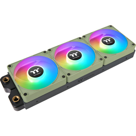 Thermaltake ct120 ex Reverse argb Sync wentylator chłodzący komputer Matcha Green (zestaw 3 wentylatorów) wentylatory do obudowy (jasnozielony, 3 sztuki, 120 x 120 x 25 mm, pwm)