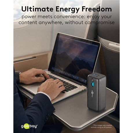 Power bank do laptopa Goobay (czarny, 20 000 mAh, zasilanie)