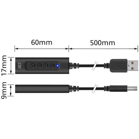 Łączność Act Zewnętrzna karta dźwiękowa USB-A (czarna)