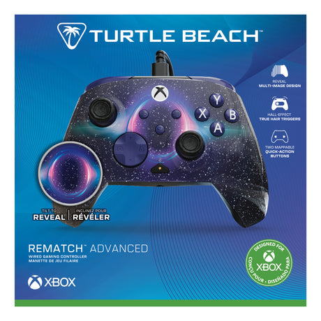 Zaawansowany kontroler przewodowy Turtle Beach Rematch (Dark Cosmos, Xbox Series X|S, Xbox One, PC)