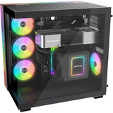 Bądź cicho! podstawa świetlna 600 dx obudowa midi tower (czarna | 2x USB-A | 1x USB-C | RGB | okienko)