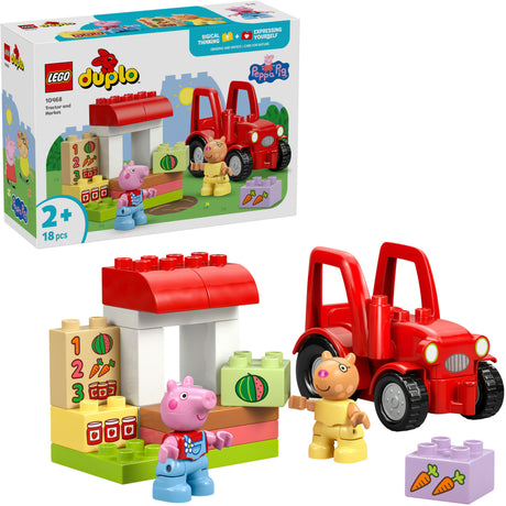 Lego Duplo Świnka Peppa Traktor i stragan Zwierzęta dla małych dzieci - 10468