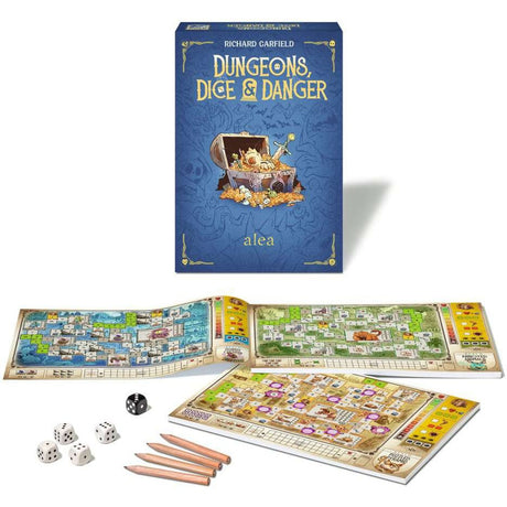 Gra planszowa Ravensburger Dungeons, kości i niebezpieczeństwa (angielski, 1–4 graczy, 30–45 minut, od 12 lat)