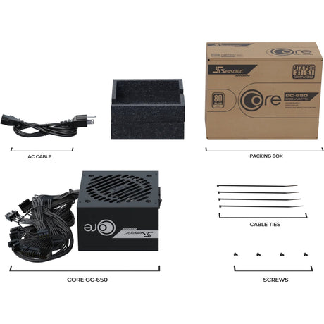 Zasilacz Seasonic Core GC-650 atx 3.1 650 W (czarny, 2x pcie)