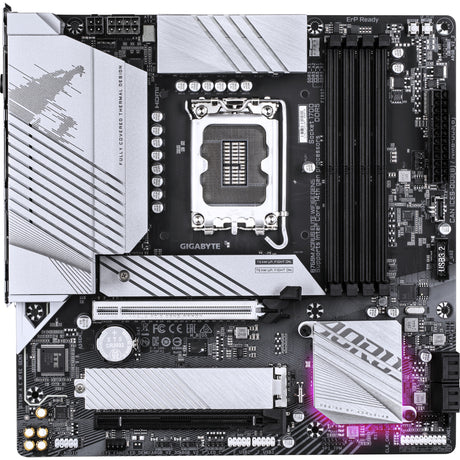 Płyta główna Gigabyte B760M AORUS Elite WiFi 6E Gen5 z gniazdem 1700 (biała, RAID, 2,5 GB-LAN, WiFi 6E, BT 5.3, dźwięk, µATX)