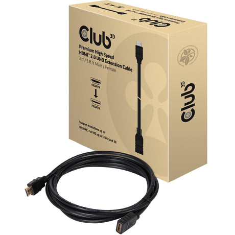 Przedłużacz Club 3D premium high speed HDMI 2.0 (czarny, 3 metry, CAC-1321)