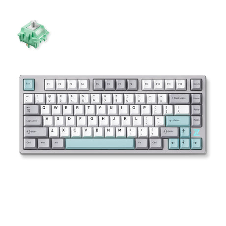 Mchose Z75s szara kapusta tofu metalowa pokrywa górna bezprzewodowa mechaniczna klawiatura rgb (szara, układ amerykański (qwerty), ktt kapusta tofu v2, 75%, rgb, hot swap, double-shot pbt, bezprzewodowa | bluetooth | usb-c)