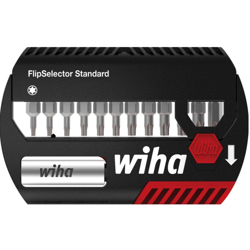 Zestaw bitów Wiha Flip Selector standard 25 mm (czarny czerwony, Torx® 13-częściowy 1 4 c6.3 z zaczepem na pasek)