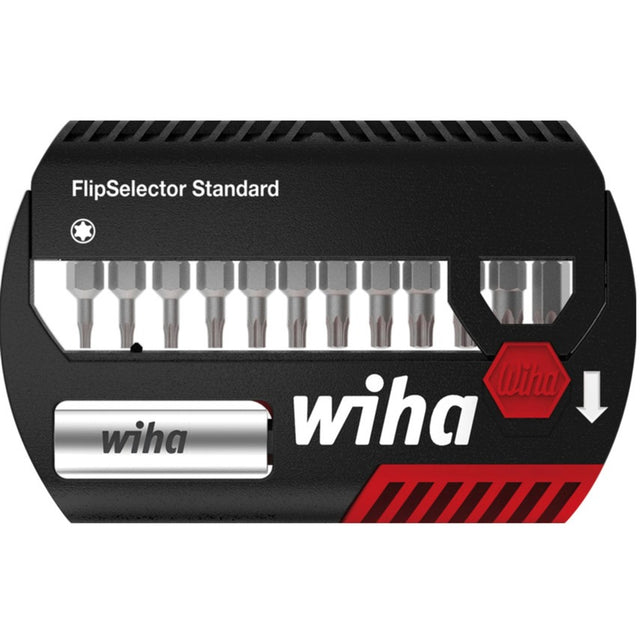 Zestaw bitów Wiha Flip Selector standard 25 mm (czarny czerwony, Torx® 13-częściowy 1 4 c6.3 z zaczepem na pasek)