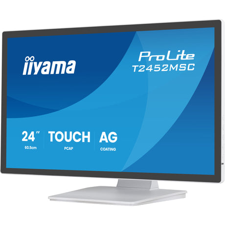 Iiyama prolite t2452msc-w2ag 24 monitor dotykowy (biały, 120 Hz, HDMI, Display Port, audio, USB, dotykowy)