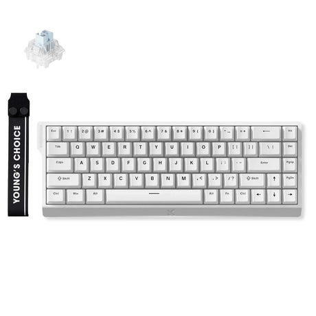 Wybrałem ace 68 magnetyczną lodową błękitną mechaniczną klawiaturę do gier z us rgb (biała, układ amerykański (qwerty), lodowo-niebieski magnetyczny, 65%, rgb, hot swap, usb-c, czujnik efektu Halla)