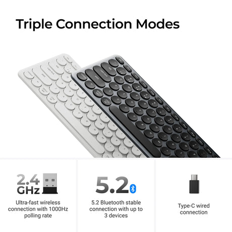 Klawiatura Keychron b5 pro-k1 (szara, układ US (QWERTY), przełączniki nożycowe, 100%, nakładki na klawisze ABS, 2,4 GHz Bluetooth USB)