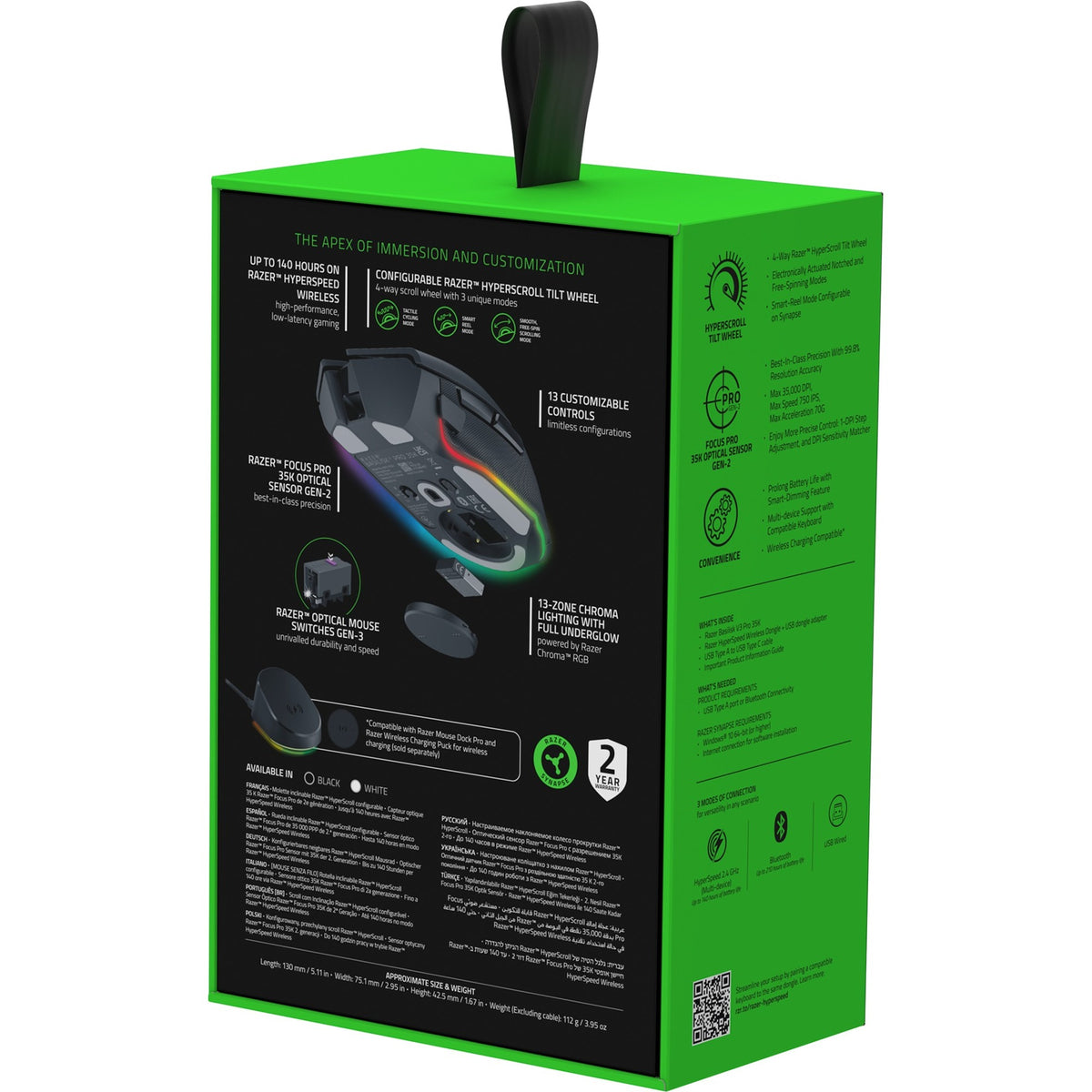 Mysz do gier Razer Basilisk v3 35k (czarna, 35000 dpi, chroma rgb)
