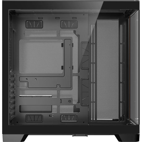 Antec c8 curve drewniana obudowa midi tower (kolor czarnego drewna | 2x USB-A | 1x USB-C | szkło hartowane)