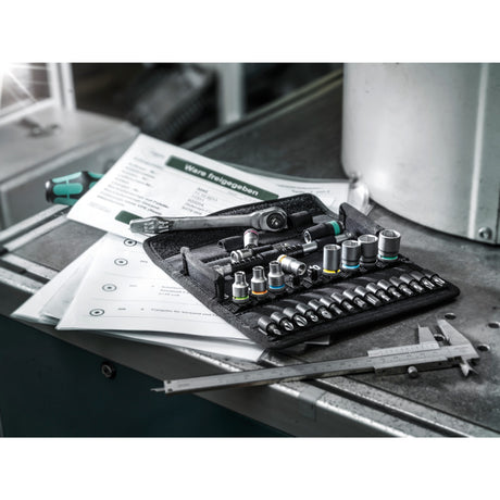 Zestaw grzechotek Wera 8100 sa 8 Zyklop Metal, zapadka przełączająca 1 4 zestaw narzędzi (28 sztuk)