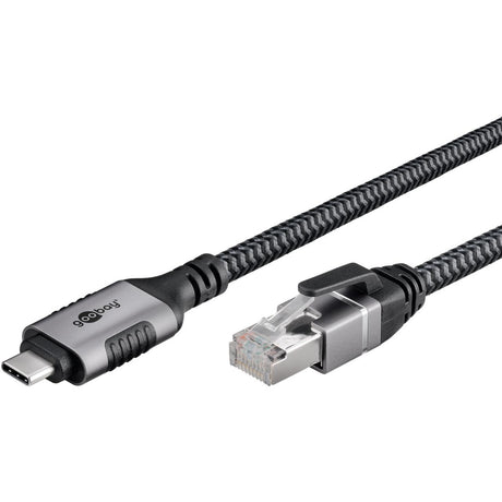 Adapter sieciowy Goobay USB-C 3.2 gen1 na RJ-45 (czarno-srebrny, 2 metry)