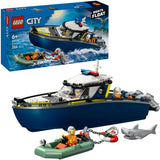 Lego ® pościg miejski z łodzią policyjną, naprawdę pływa - 60456