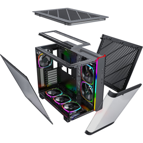Obudowa midi tower Montech king 95 pro (czarna | 2x USB-A | 1x USB-C | RGB | szkło hartowane)