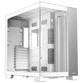 Antec c8 aluminiowa obudowa midi tower (biało-srebrna | 2x USB-A | 1x USB-C | szkło hartowane)