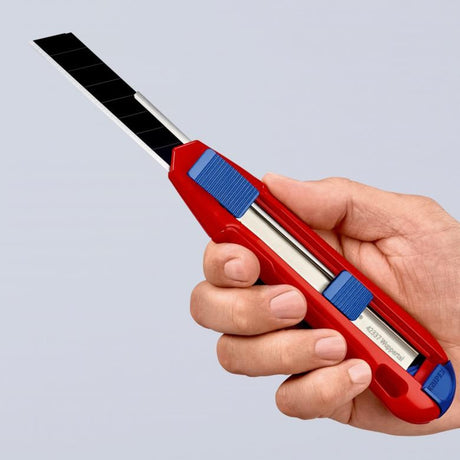 Uniwersalny nóż do cięcia pudełek Knipex Cutix (czerwony niebieski, w zestawie ostrza noża 2)