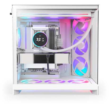 Obudowa midi tower Nzxt h9 flow rgb (biała (matowa) | 2x usb-a | 1x usb-c | rgb | szkło hartowane)
