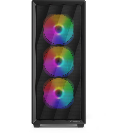 Obudowa midi tower Sharkoon vk4 Rainbow (czarna | 2x usb-a | rgb | szkło hartowane)