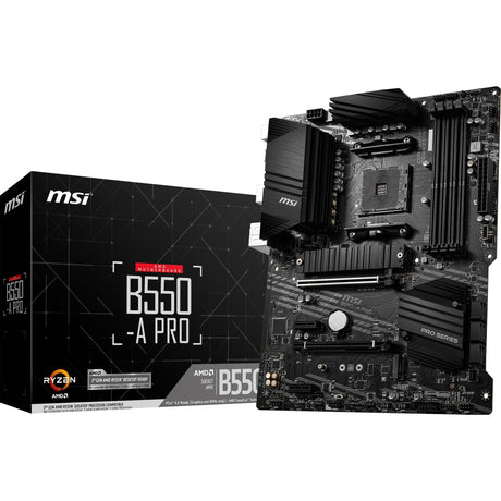 Płyta główna MSI B550-A Pro Socket AM4 (czarna, RAID, GB-LAN, dźwięk, ATX)