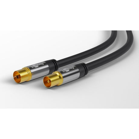 Kabel antenowy Goobay TV (czarny, 10 metrów, 135 dB)