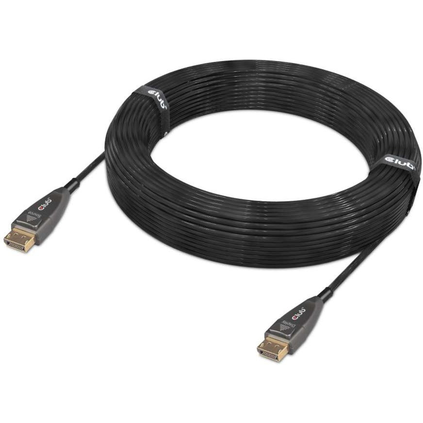 Aktywny optyczny jednokierunkowy kabel Club 3d Displayport 1.4 (czarny, 20 metrów, 4k 120 Hz, 8k 60 Hz)