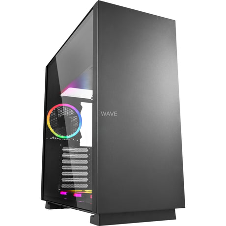 Obudowa midi tower Sharkoon z czystej stali rgb (czarna | 2x usb-a | rgb | okno)