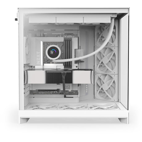 Obudowa midi tower Nzxt h9 flow (biała (matowa) | 2x USB-A | 1x USB-C | szkło hartowane)