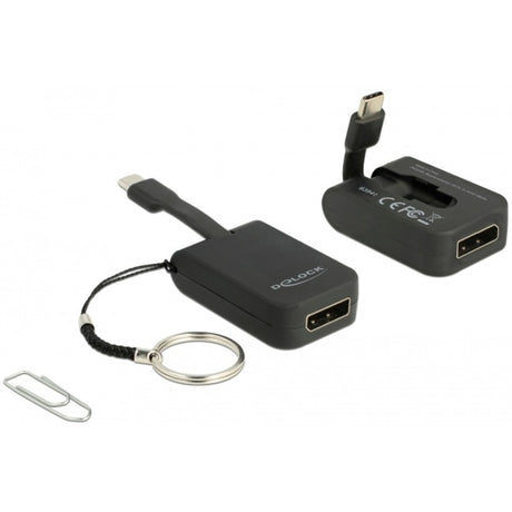 Delock Brelok na klucze z adapterem USB-C > Displayport (czarny, 4k 60hz)