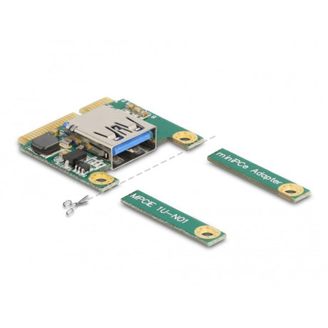 Delock mini pcie io 1 x USB 2.0 typu żeński, pełnowymiarowy, półwymiarowy kontroler