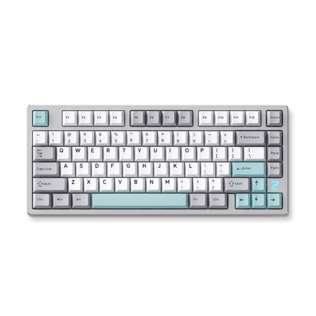 Mchose Z75s szara kapusta tofu metalowa pokrywa górna bezprzewodowa mechaniczna klawiatura rgb (szara, układ amerykański (qwerty), ktt kapusta tofu v2, 75%, rgb, hot swap, double-shot pbt, bezprzewodowa | bluetooth | usb-c)