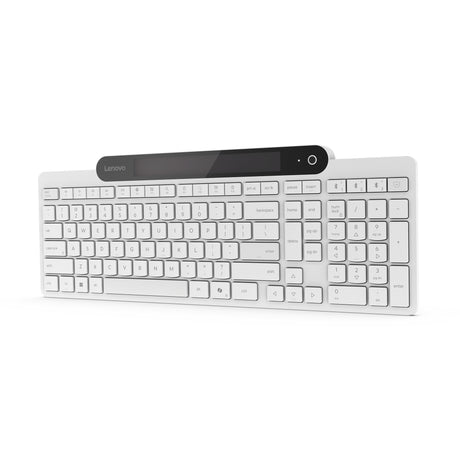 Samoładująca klawiatura Bluetooth Lenovo 800 (biała, układ US (QWERTY), tłok, 100%, przełącznik tłokowy, Bluetooth 5.1, USB-C)