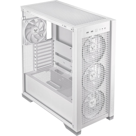 Obudowa midi tower Asus tuf gaming gt302 argb (biała | 2x usb-a | 1x usb-c | rgb | szkło hartowane)