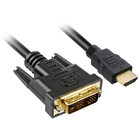 Adapter Sharkoon HDMI > DVI-D (czarny, 3 metry, single-link)