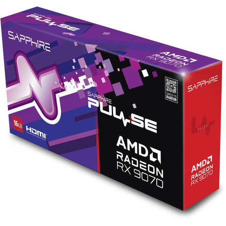 Karta graficzna Sapphire Radeon RX 9070 Pulse (czarna, 2x Display Port, 2x HDMI, RDNA4)